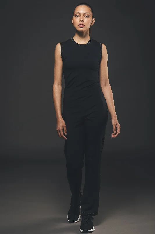 Limited Time Discount Straight-Leg Jumpsuit in Black