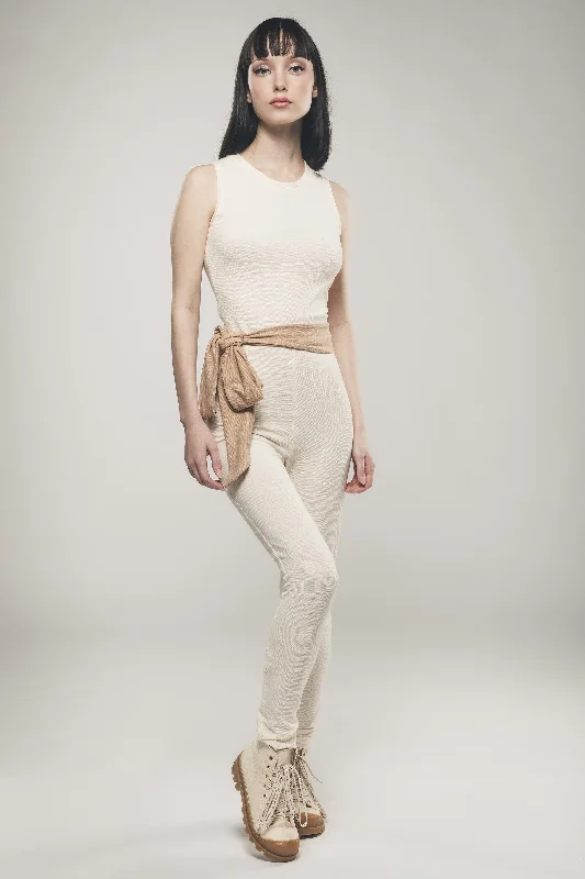 Best Deals Stretch Jumpsuit in Ecru