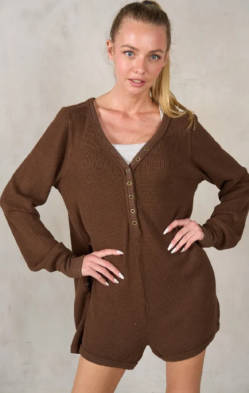 Year-End Sale Sweater Button Romper