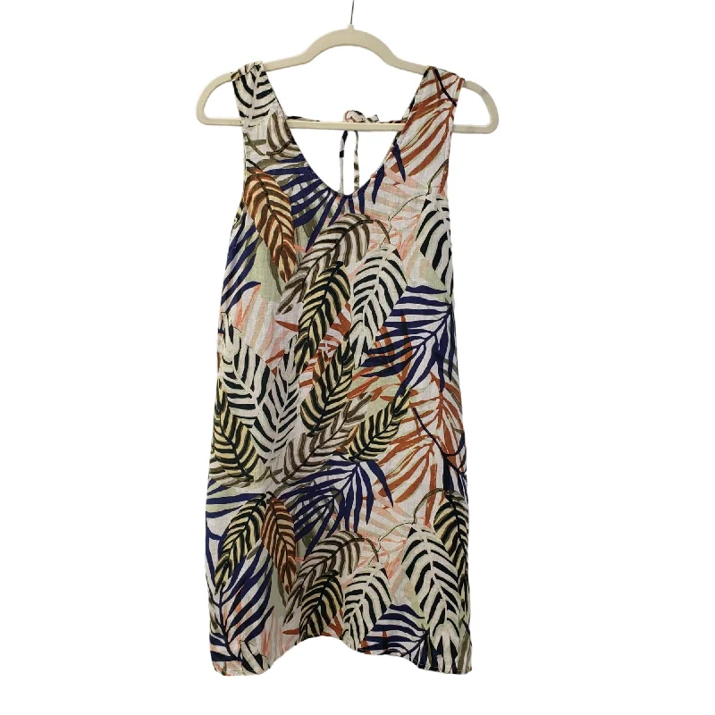 Weekend Special Tahari 100% Linen Tropical Print Mini Dress Size Small