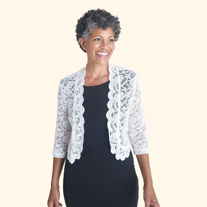 Today’s Deal Talula Scalloped Lace White Shrug