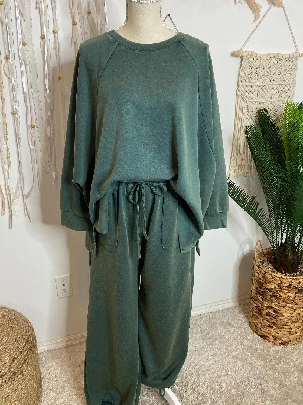 Final Clearance Teal Green Knit Pant Set - Sold Separately