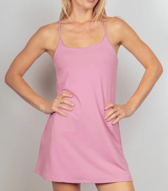Online Specials Tennis Dress with Unitard Liner in Mauve