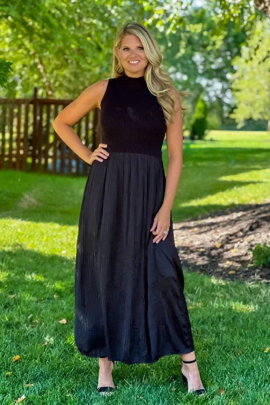 Super Sale Tribal Hallis Sleeveless Twofer MaxiDress : Black