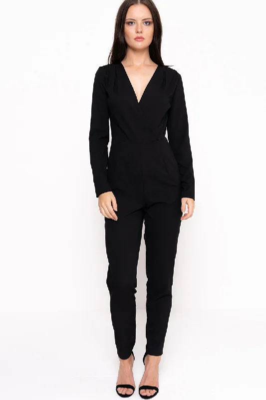 Unmissable Offer Long Sleeve Wrap Around Jumpsuit