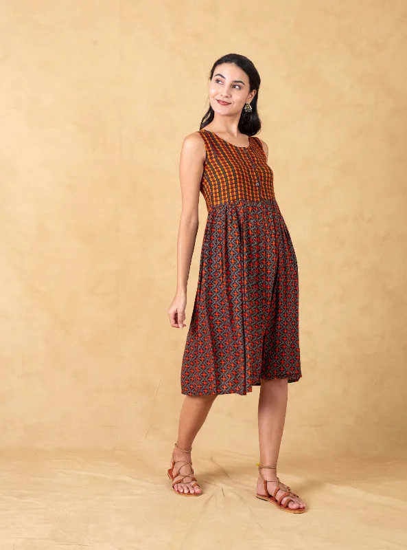 Super Bargain Multicolor Front Open Printed Dress
