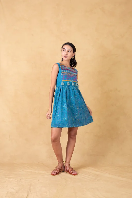 Bargain Prices Skater Dress With Embroidered Yoke