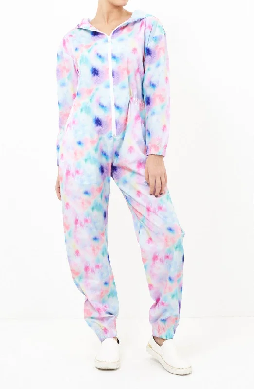 Bargain Bin V FESTIVAL TIE DYE SHOWERPROOF JUMPSUIT