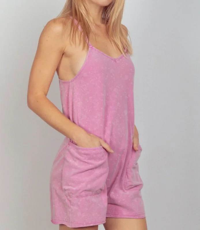 Midnight Madness Voice Your Opinion Romper in Pink