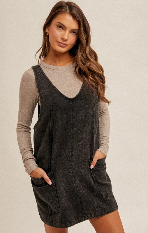 Weekend Flash Sale Washed Twill Overall Dress
