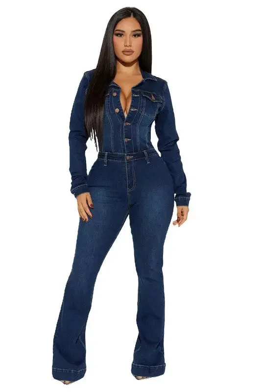 Final Sale WOMEN DENIM SEXY JUMPSUIT