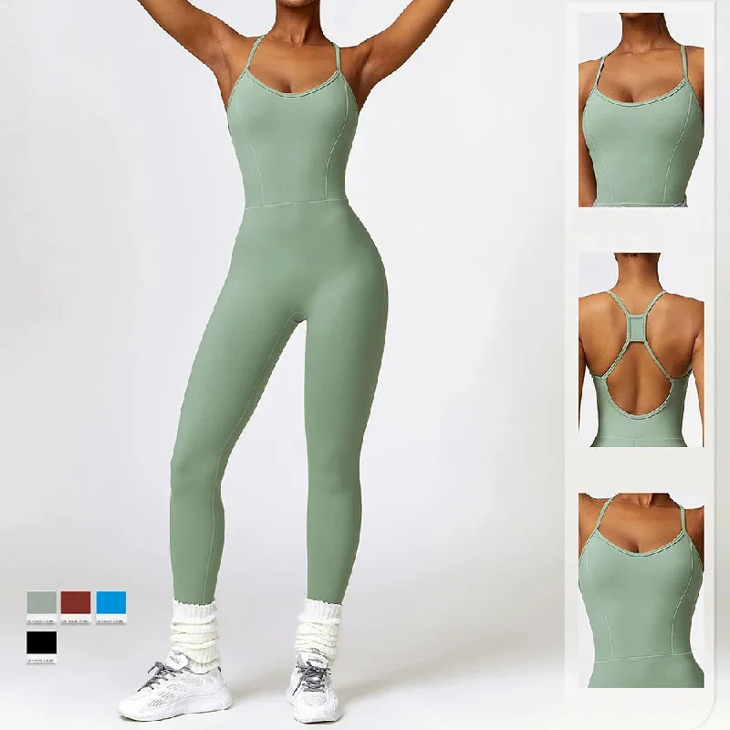 Don't Wait Yoga Jumpsuits Women Sleeveless Hollow Back Sports