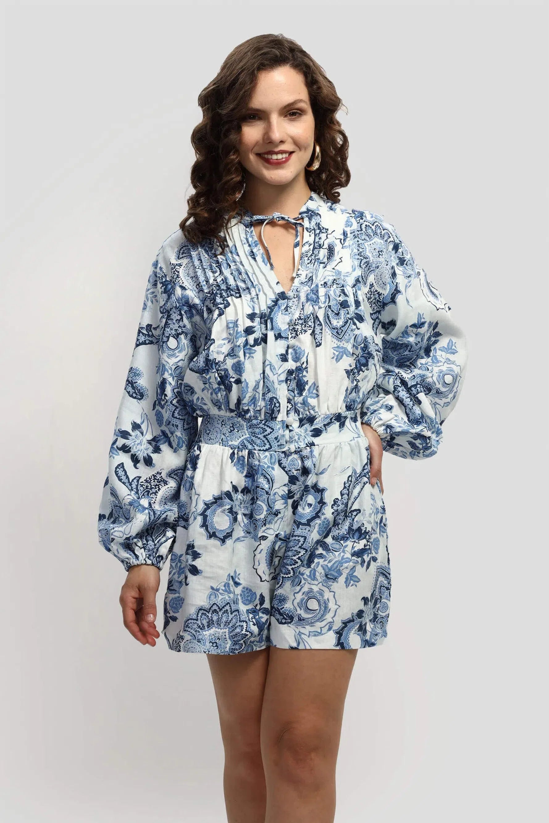 YEAR-End Sale ZAREN LINEN ROMPER